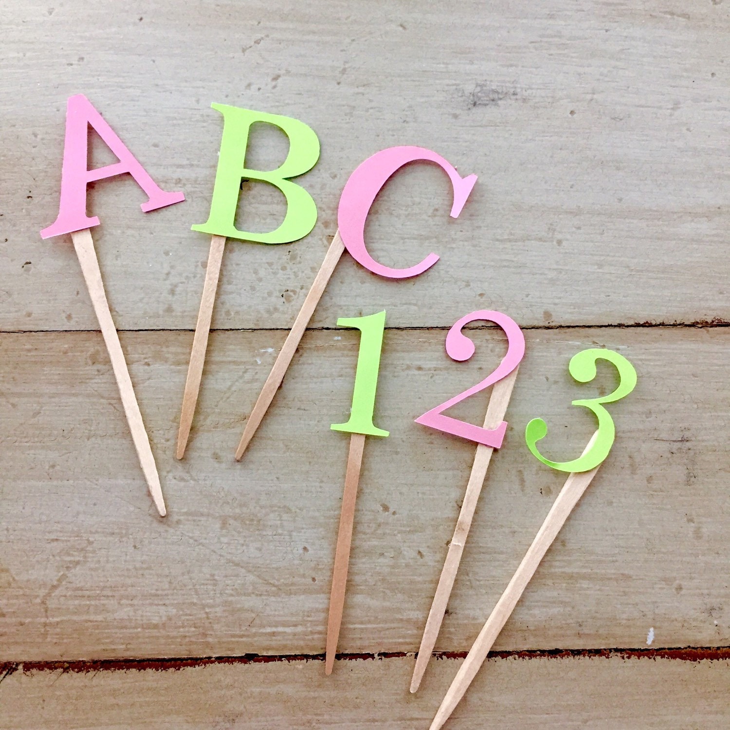 Letter/ Number Cupcake Toppers Personalized Cupcake Toppers