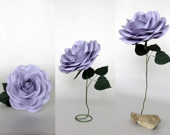 Giant Paper Flower with Flexible Stem - Lilac Oversized Paper Rose