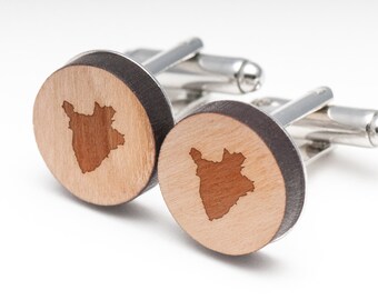 Burundi Wood Cufflinks Gift For Him, Wedding Gifts, Groomsman Gifts, and Personalized