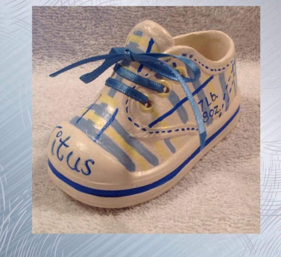 Personalized Ceramic Baby Shoe
