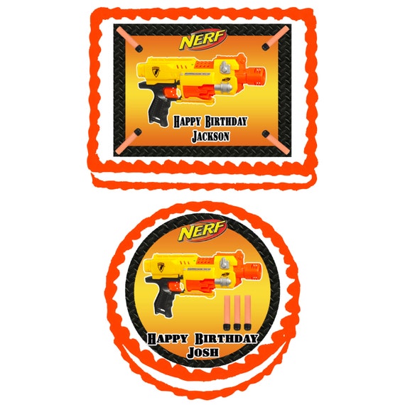 Nerf Dart Gun War Edible Cake Cupcake or by TheCakeTopperZone