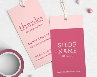 Coupon Card, Thank You coupon, Custom Product Tags, Printed Fabric Label, Fabric Tags, Custom Product Labels, Custom textile tags, Price tag