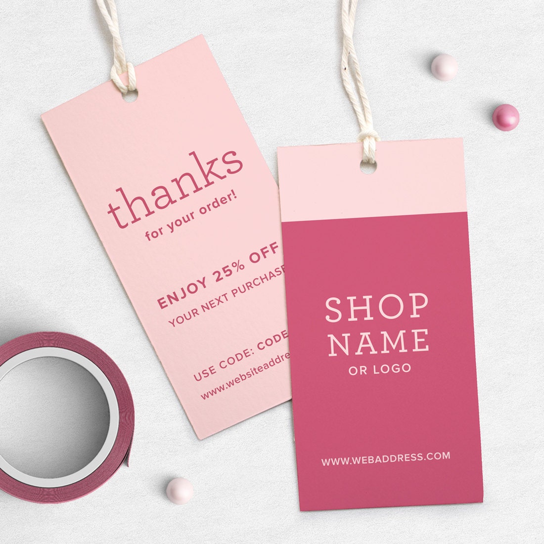 Coupon Card Thank You coupon Custom Product Tags Printed