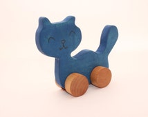 wooden toy cat