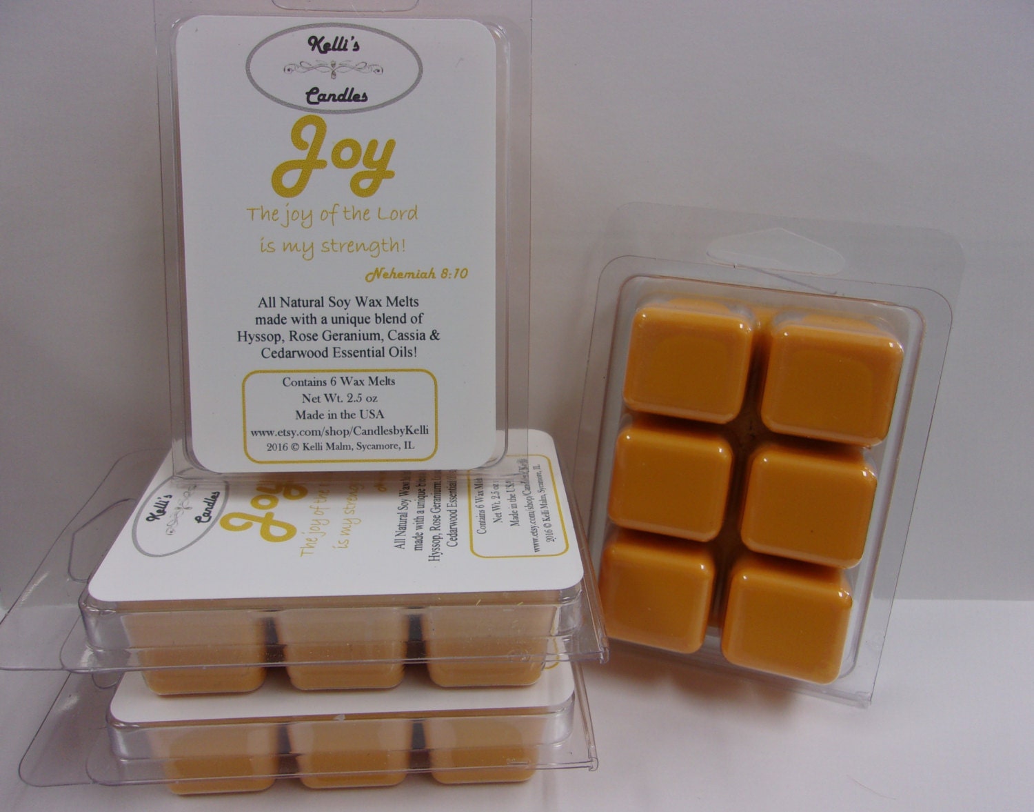 Joy Wax Melt All Natural Soy Wax Hyssop, Rose Geranium, Cassia