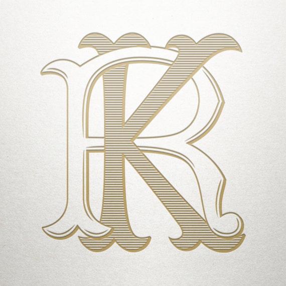 Digital Wedding Monogram KR RK Wedding Monogram