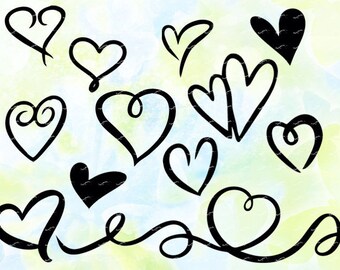 Hearts SVG, DXF, EPS, studio v3, png, cdr, file for Silhouette Cameo, Curio cutting machines, instant download