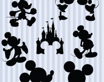 Mickey Mouse svg silhouette pack - Mickey clipart digital download svg, png, dxf, eps
