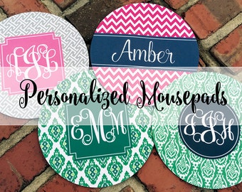 Monogramm Mouse Pad - Choose from 20 Designs Mousepad Mat Monogram Custom Personalized Quote Office Fun Desk Accessories Best Seller
