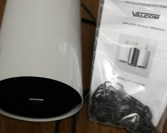 Pendant Hanging Speakers, 1-lot of 7 speakers, Valcom Model V-1015B, White Pendant Speakers, Hanging Speakers
