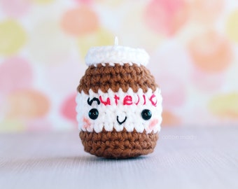 Crochet Nutella Amigurumi Keychain Charm