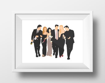 Wall Art Print FRIENDS tv show,printable art,friends theme ,monica,chandler, ross,phoebe, rachel,joey,central perk,friends poster