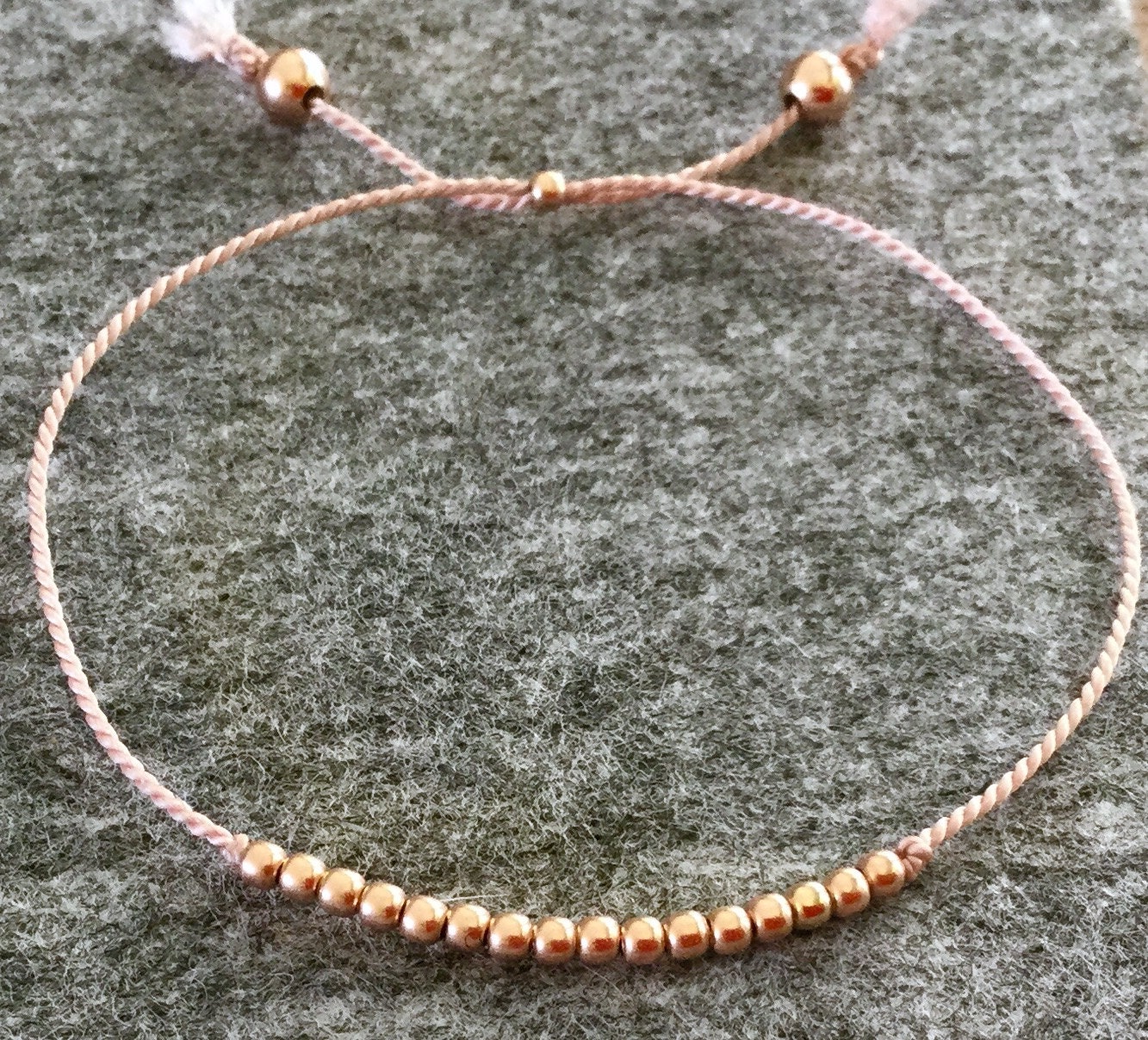 Rose Gold Filled and Silk Luxury Friendship Bracelet