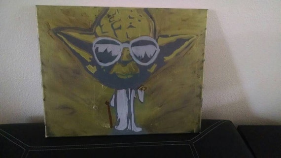 Items similar to 16x20 Star Wars Yoda in Sunglasses on Etsy