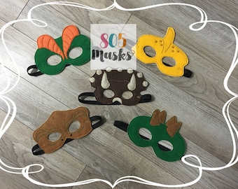 Dinosaur Animal Masks, Kids Masks, Kids Costumes, T Rex Mask, Steogosaurus Mask, Triceratops Mask, Diloposaurus Mask, Pterodactyl Mask