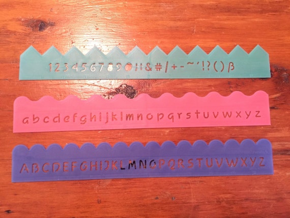 Numbers & Letters Stencil Rulers set by UnfeatheredInk on Etsy