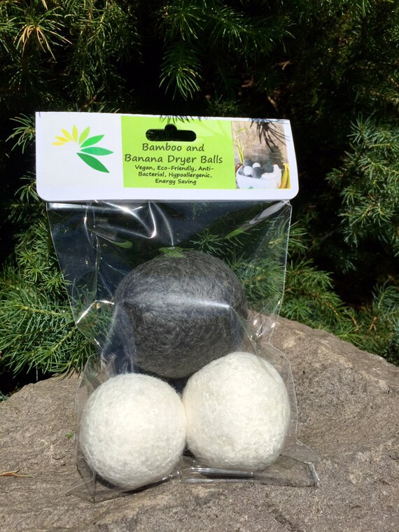 Vegan Dryer Balls Set of 3 100 Bamboo and by DryerBallsVegan
