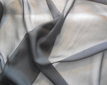 Black Premium Chiffon Fabric / Polyester black chiffon fabric Clothing sewing DIY is for sale. Sold by Per 0.5Meter