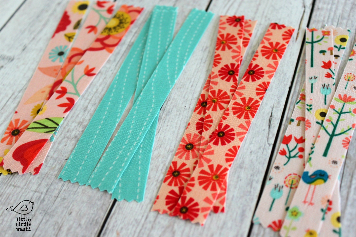 SALE Floral fabric washi tape 12 6 strips planner