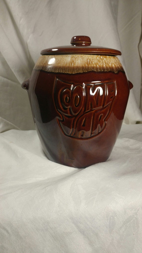 Mccoy Pottery Brown Drip Glaze Cookie Jar