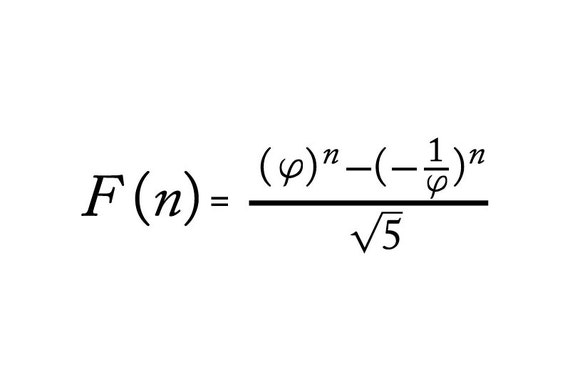 Fibonacci Formula nth term Vinyl Bumper Sticker. Nerd Humor