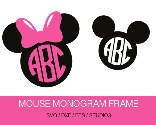 Download Minnie Mouse SVG Mouse Ears SVG Monogram frame Mouse Bow