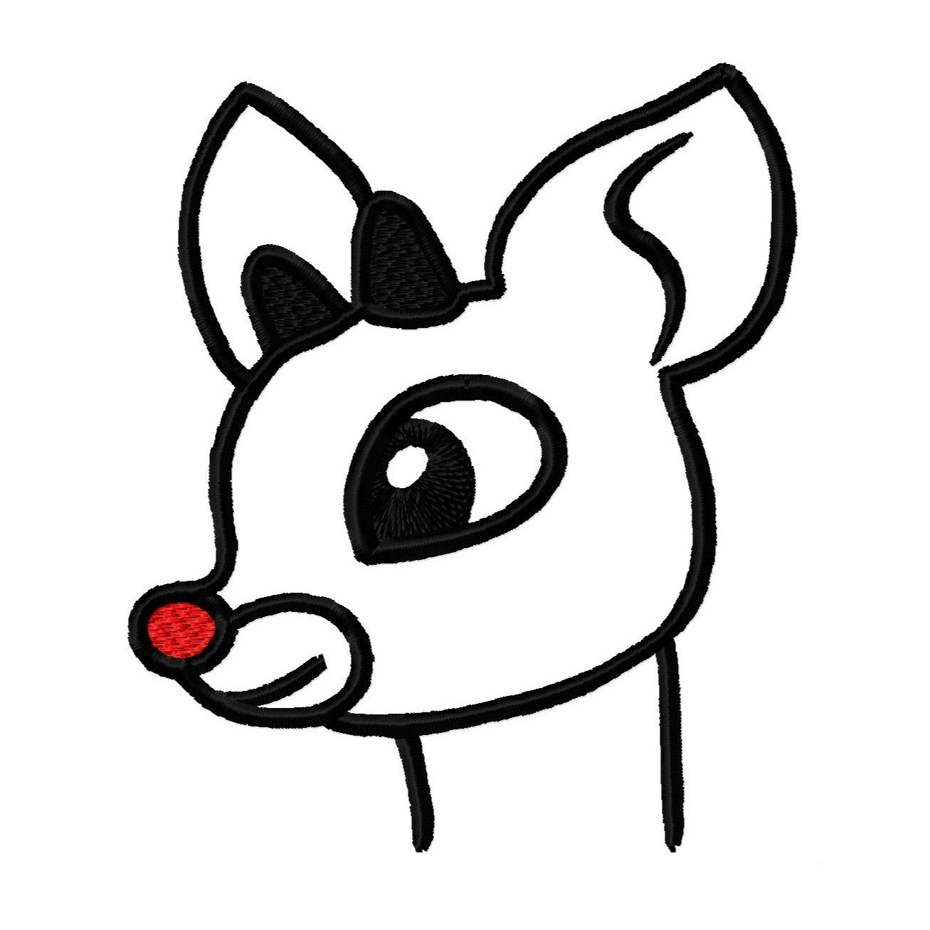 Rudolph Machine Embroidery Outline Design by AppCandyEmbroidery