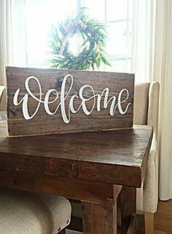 Solid oak  Welcome  Sign Home  decor  welcome  sign by 