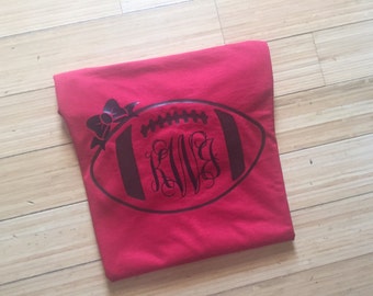 Viny graphic football monogram with player number and name/ football mom/ football fan/ football sister/ football aunt/ football granny/