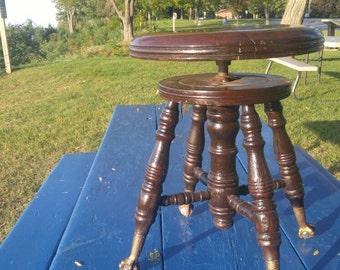 Antique Piano Stool, Pottery Stool, Artist Stool