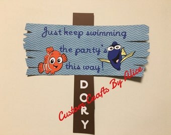 Just Keep Swimming, the Party's this way! Dory party sign