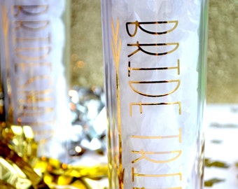 16 Oz BRIDE TRIBE Tumbler Bride Custom Bridal Party Favors Shower Bachelorette Wedding Engagement Party Shower Bridesmaid Gifts Gold