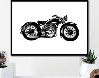 Vintage Motorcycle Print // Minimalist Poster // Wall Art Print // Typography // Fashion // Scandinavian Poster // Boho // Modern Office