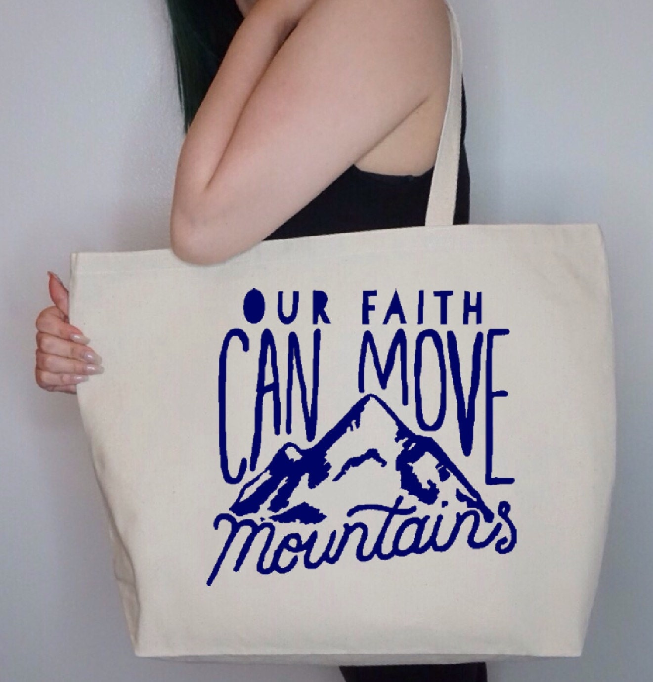 Our Faith Can Move Mountains Large Christian Bible Canvas