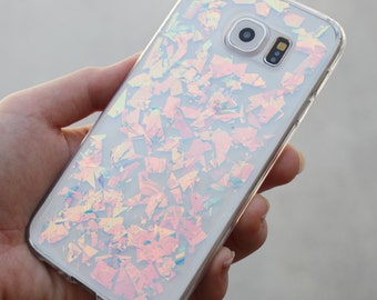 Holographic Hologram Flake Samsung Galaxy S5/S6/S7/S8 Note 5/7 J7 On5 LG K10 Case
