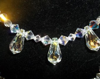 5 Teardrop Swarovski Crystal Necklace