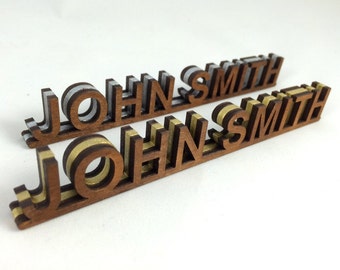 Personalised Wooden Desk Name Plate, Custom Name Plaque, Words, Boss Name, Bosses Day, Gift, Office Nameplate, Name Tag