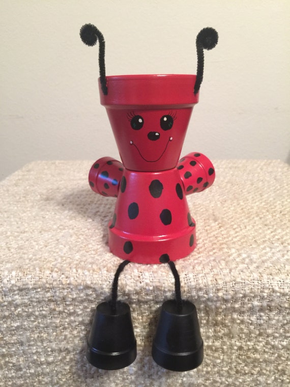 Items similar to Clay Pot People - Ladybug on Etsy