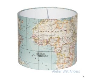 Lampshade, map, world map