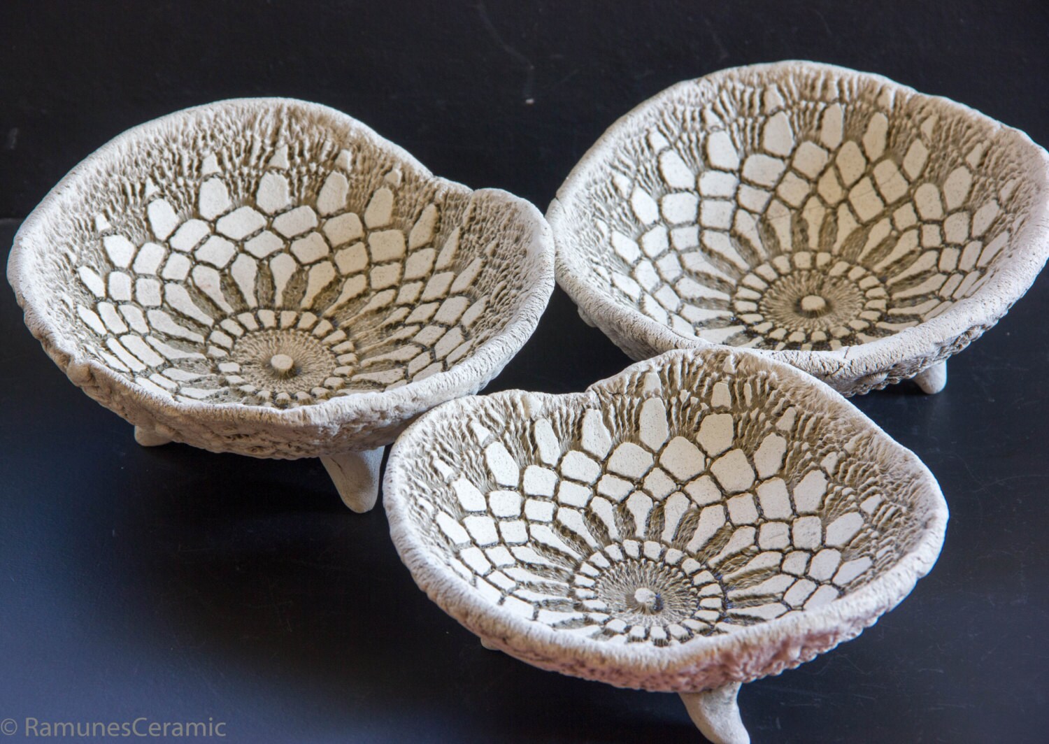 Set of 3 decorative fruit bowls Rustic fruit bowl Ceramic