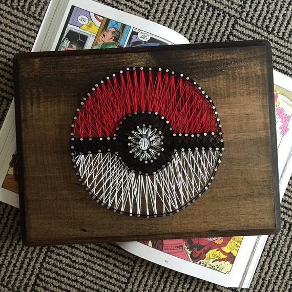Pokemon String Art Pokeball by HeyMoonCrafts on Etsy