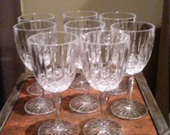 Set of eight vintage heavy wine glasses