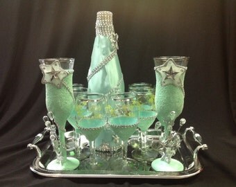 Champagne glasses toasting set