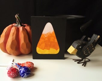 Candy corn sign, Halloween wall art, halloween decorations, candy corn shelf decor, halloween shelf decor, halloween wall decor, candy corn
