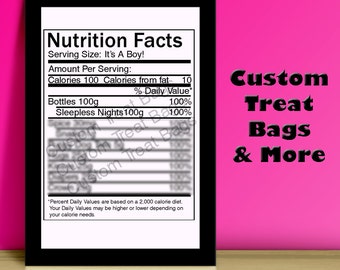 Download Birthday Nutrition Facts Label: For Custom Chip /Treat Bags