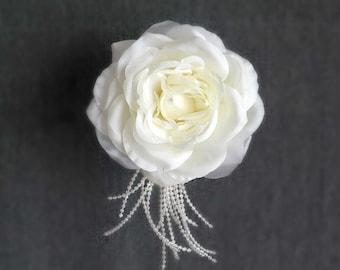 Wedding Hair Flower, Ivory Hair Flower, Bridal Hair Piece, Flower Wedding Hair Piece, Bridal Hairpiece, Bridal Hair Accessory