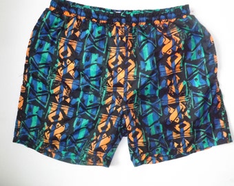 Items similar to colour block geometric high waisted bikini shorts ...