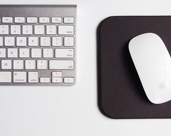 Black Leather Mouse Pad