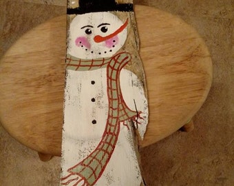 Items Similar To Smiling Snowman. Hand Painted. Whimsical Christmas ...