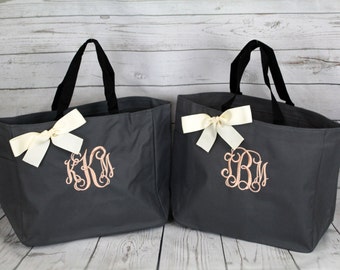 10 Bridesmaid Gift Personalized Tote Bags Monogrammed Tote, Bridesmaids Tote, Personalized Tote, Wedding Totes, Day of Wedding Bag, Wedding